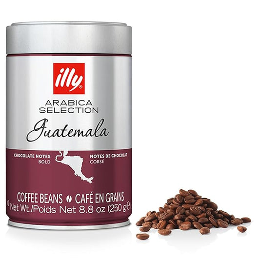 illy Whole Bean Coffee - Perfectly Roasted ??Guatemala Dark Roast - with Notes of Chocolate ??Complex & Balanced - 100% Arabica Beans - No Preservatives ??8.8 Ounce