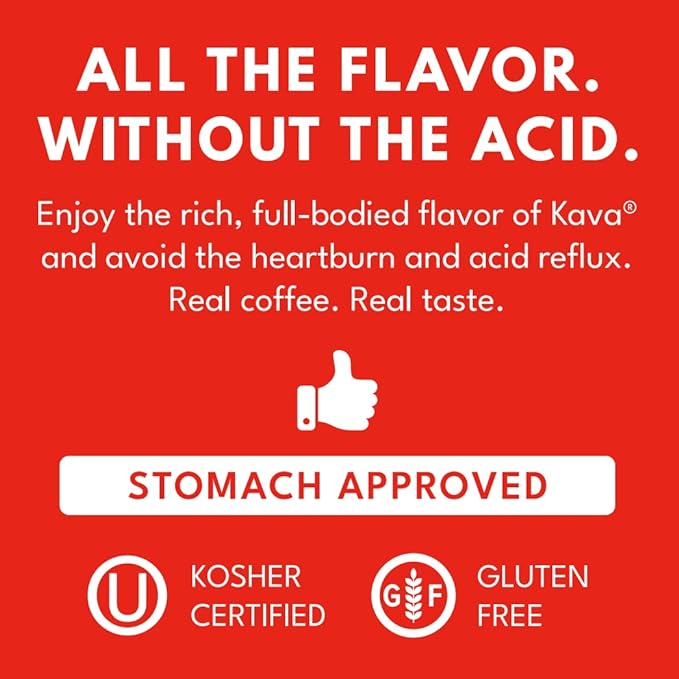 Kava Decaf Acid Reduced Instant Coffee, 4 Ounce Jar (Pack of 6)