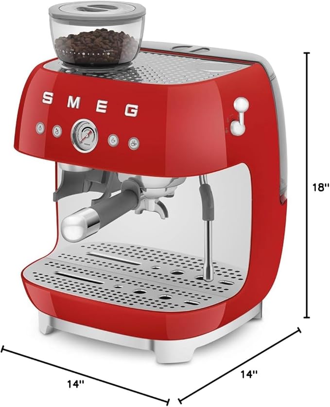 Smeg Semi-Automatic Espresso Machine (Red)