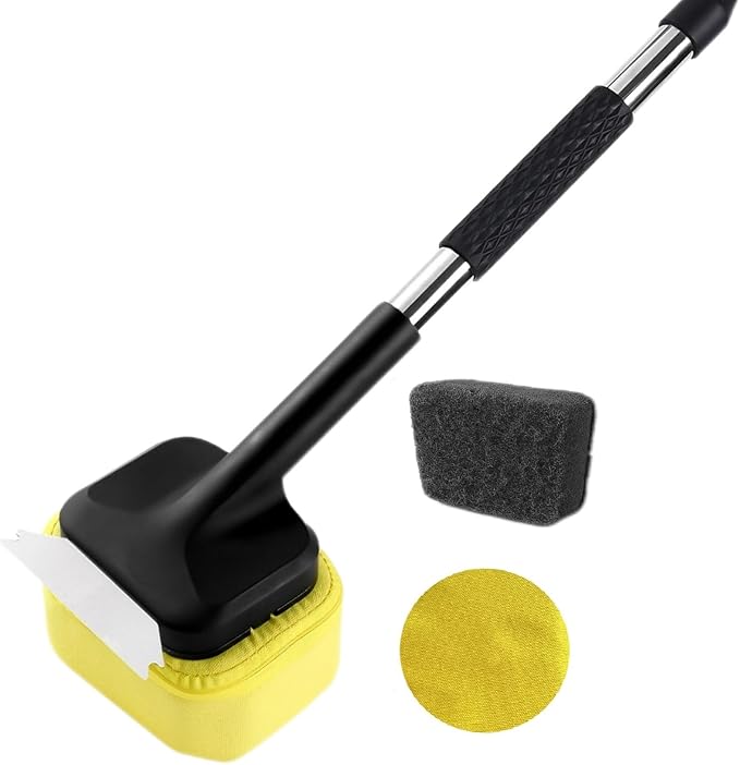 Grill Brush Bristle Free Grill Brush with 2 Replaceable Heat-Resistant Heads & Steel Scraper ??BBQ Cleaner Brush for Cast Iron/Stainless Grates, Safe Steam-Powered Outdoor Grill Tool