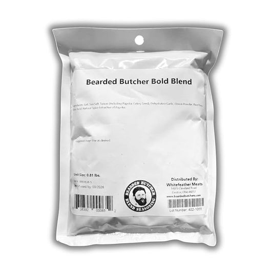 Bearded Butchers Bold Blend Seasoning, 13oz ??No MSG or Sugar ??For Up to 25 lbs of Meat ??Perfect for Jerky, Brats, Sausages, and More ??Primal Salt, Garlic, and Spice Flavor