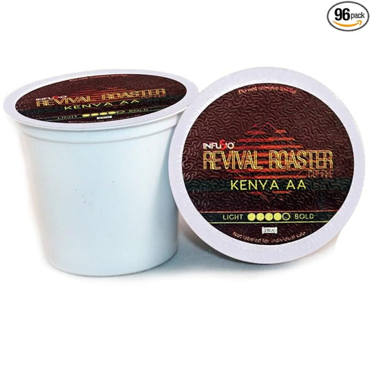 InfuSio Coffee Pods ??96 Count, Kenya AA (Dark Roast Coffee) Single Serve Coffee Pods for Keurig K Cupì§?Brewers, Compatible with Keurig 2.0 Brewers