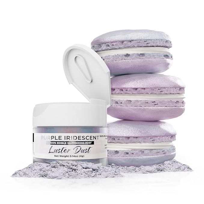 Luster Dust - Purple Iridescent (4g 1x Jar) | Edible Vegan Dust & Paint for Cake Decorating, Ice Cream, Desserts, Cocktails and Beverages by Bakell