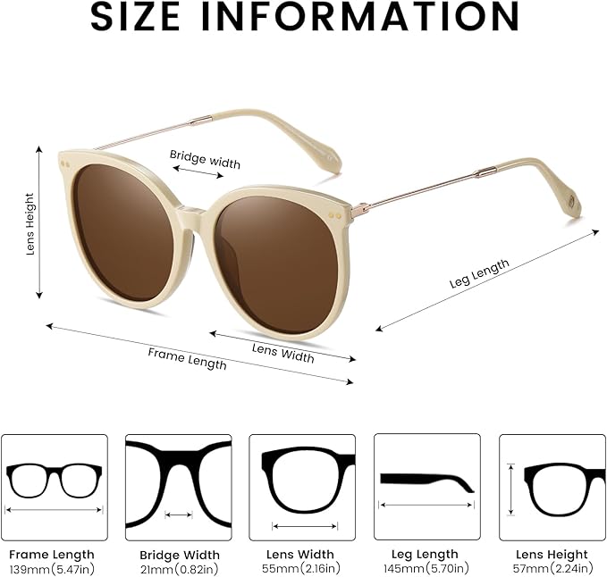 DUCO Oversized Polarized Sunglasses Womens Trendy Mirrored Shades Retro Round Vintage Light Weight UV400 Sun Glasses W016