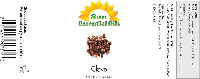 Sun Essential Oils Clove Essential Oil 8 oz ??Aromatherapy Oil