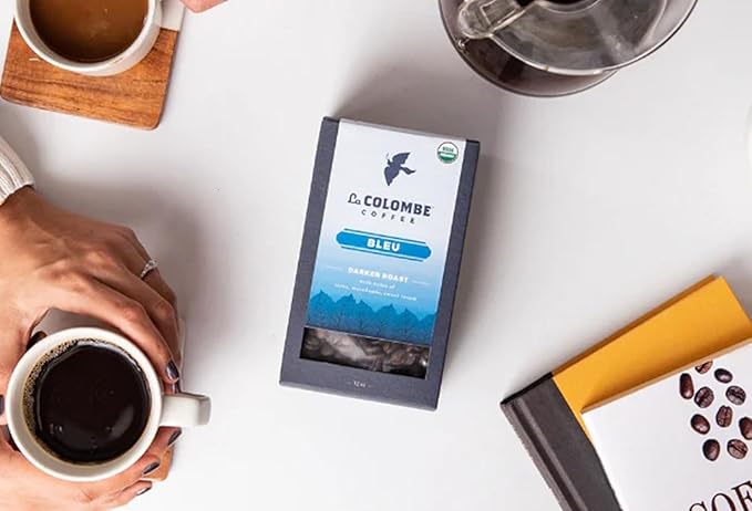La Colombe Bleu Organic Dark Roast Drip Grind Ground Coffee - Notes of Cocoa, Macadamia & Sweet Cream, 12 Ounce (Pack of 4)