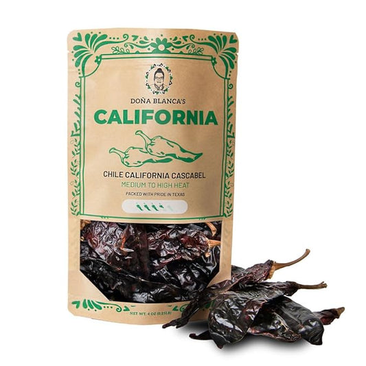 Do챰a Blanca Chile California Paprika Peppers 4oz - Dried Whole Red Chili Peppers - Mild & Sweet Flavor - Premium Non-GMO Chiles for Enchiladas, Tamales, Soups & Mexican Cooking - Resealable Kraft Bag