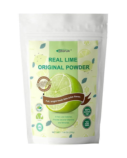 ORGFUN Original Lime Powder, Whole Lime Juice Freeze Dried Powder, Great for Cocktails, Drinks, Smoothies, and Cooking 7.06 Oz