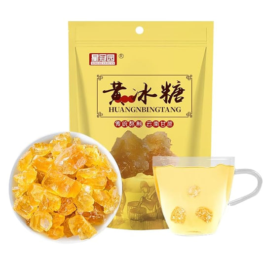 Yellow Rock Sugar Natural Organic 17.64 Oz Traditional Sugar- Essential For Baking/Drinking/Cooking Rock Sugar For Tea