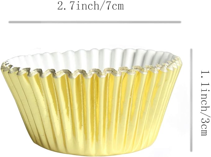 Gold-Foil Cupcake-Liners Paper-Baking-Cupcake,for Birthday Parties, Weddings,Standard Sized(pack of 100ç«???,<div>