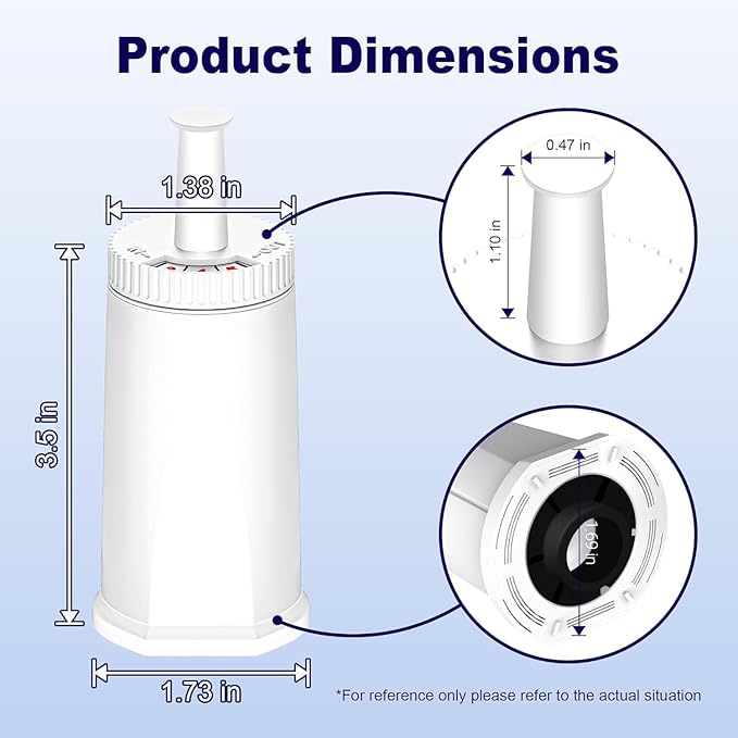 Replacement Water Filter for Breville Espresso Machine Barista Touch BES880, Barista Pro BES878, Oracle Touch BES990, Oracle BES980, Dual Boiler BES920 Bambino ClaroSwiss Sage, 8 Pack
