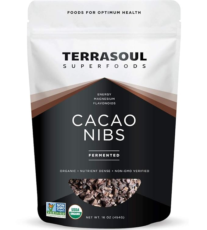 Terrasoul Superfoods Raw Organic Cacao Nibs, 16 Oz, Superfood Crunch for Smoothie Bowls, Nut Butter Spreads, Oatmeal and DIY Chocolate Creations