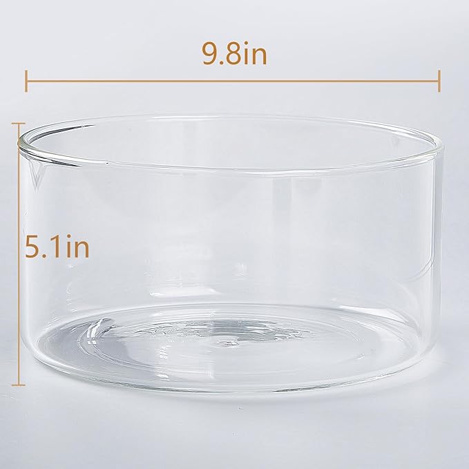 190oz Extra Large Glass Trifle Bowl, Modern Design Clear Glass Round Dessert Centerpiece Serving Bowl for Laying Ice Cream Cakes, Salad, Fruit, Microwave & Dishwasher Safe