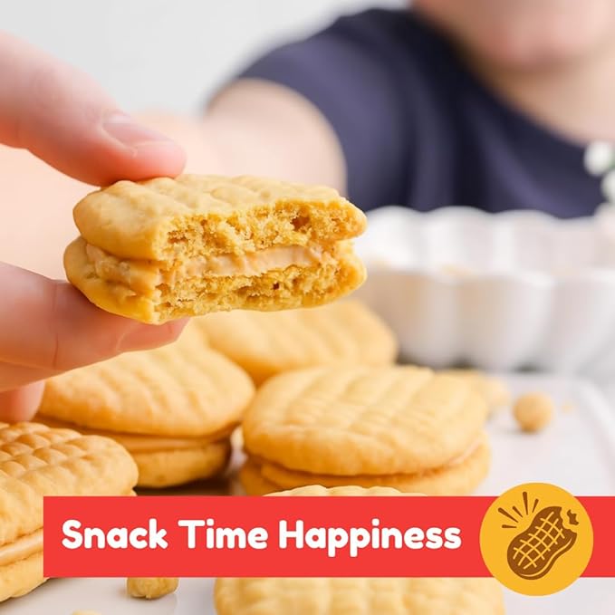 Nutter Butter Cookies ??Classic Peanut Butter Sandwich Cookies, 24 Pack ??Individual Packs for Snack Lovers, Crunchy Peanut Butter Flavor, Perfect for Sharing, Great for Lunchboxes