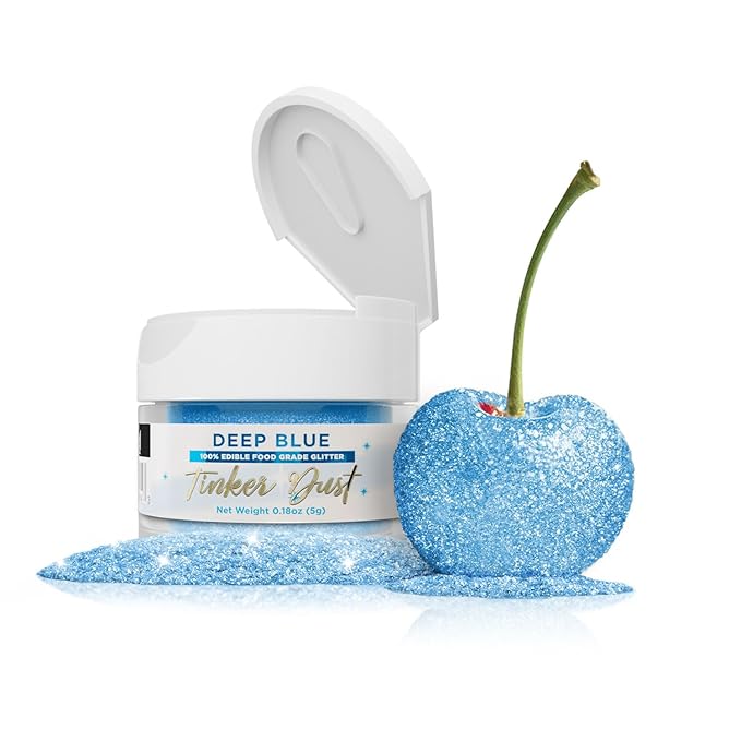 Bakell - Deep Blue Tinker Dust (5g, 1x Jar) Edible Glitter for Food, Desserts, and Beverages!
