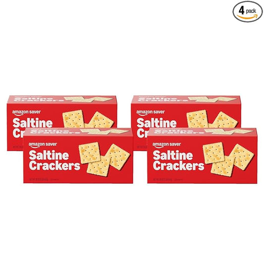 Amazon Saver, Original Saltine Crackers, 16 Oz (Previously Amazon Fresh, Packaging May Vary) (Pack of 4)