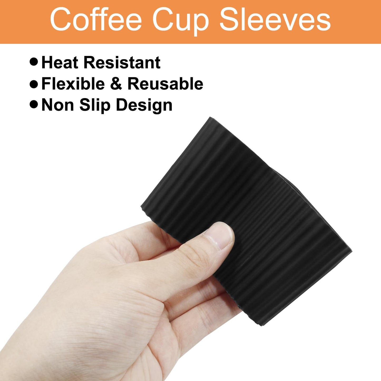 Piutouyar 6 Pcs Reusable Coffee Cup Sleeves,Black & White Mug Cup Protector