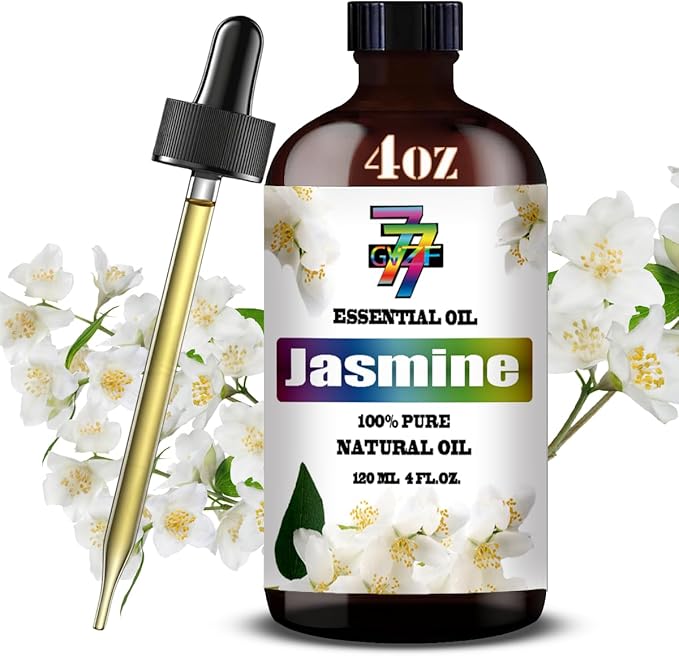 Jasmine Essential Oil (4 oz/120 ml) ??Jasmine Oils for Aromatherapy, diffusers, humidifiers, Home fragrances, DIY Skincare, soap Making, DIY Candle, Relaxation, Yoga, and Meditation