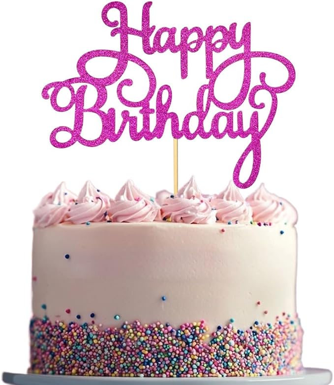 1 PCS Rose Red Birthday Cake Topper Happy Birthday Cake Toppers Happy Birth Cake Decorations Girls Women's Celebrating Anniversary Birthday Party Decorations