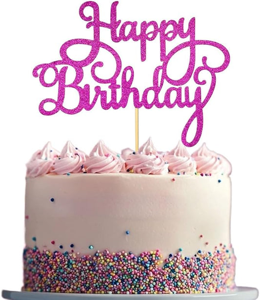 1 PCS Rose Red Birthday Cake Topper Happy Birthday Cake Toppers Happy Birth Cake Decorations Girls Women's Celebrating Anniversary Birthday Party Decorations