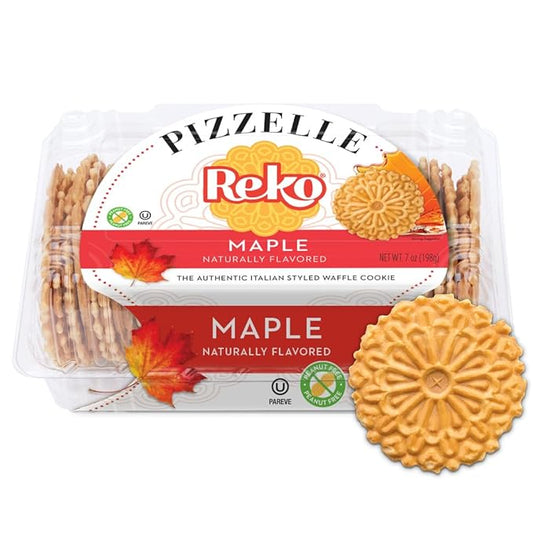 Reko Pizzelle Authentic Italian Style Waffle Cookie, Maple, 7 Ounce (Pack of 1)