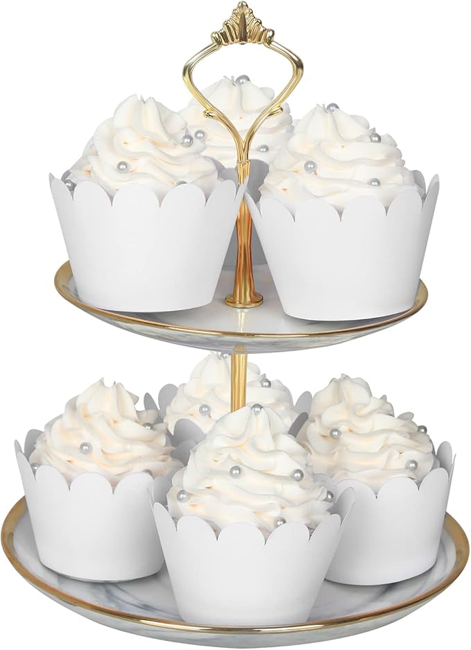 KPOSIYA Set of 100 Artistic Bake Cake Cups Filigree Little Vine Lace Laser Cut Cupcake Wrapper Liner Baking Cup Muffin CaseTrays for Wedding Birthday Party Decoration-Best Kitchen Gift竊늋hiteç«?"<div>