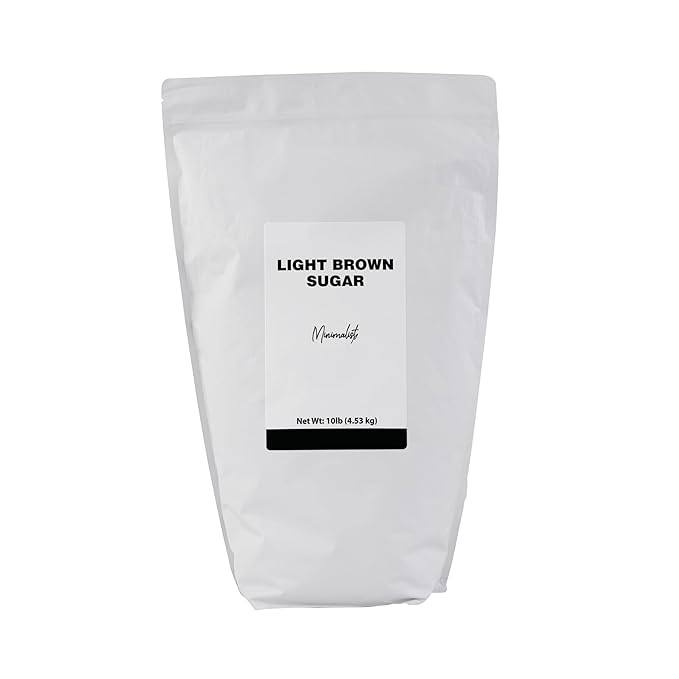 Minimalist Light Brown Sugar, Ideal for Baking and Sweetening, Packaged in a Resealable Bag (10 Pound)