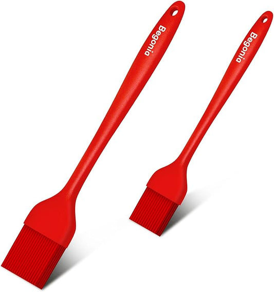 Begonia Silicone Basting Pastry Brush-2pcs Heat Resistant Cooking Brush for Oil, Sauce, Butter, BBQ, Grill and Marinade, BPA Free, Dishwasher Safe 竊늃edç«?,<div>