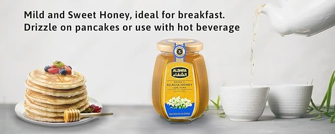 ALSHIFA Natural Honey 17.63oz (500g) | Pack of 3 | Raw & Pure Honey Unpasteurized | 100% Pure Wildflower Honey | No Added Sugar | Glass Bottle