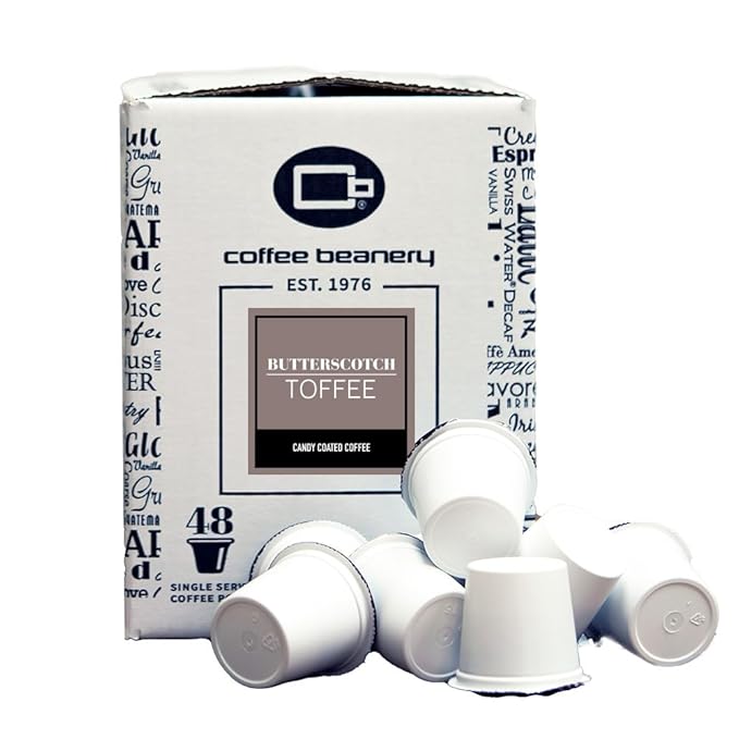 Butterscotch Toffee Coffee Pods by Coffee Beanery | 192ct Bulk Flavored Coffee Pods Medium Roast Coffee