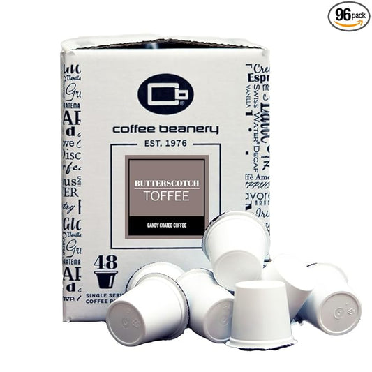 Butterscotch Toffee Coffee Pods by Coffee Beanery | 96ct Bulk Flavored Coffee Pods Medium Roast Coffee