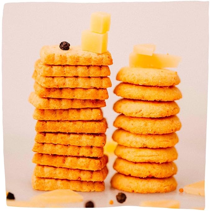 Michel et Augustin Gourmet Crackers Variety Pack: 2 Parmesan with Mustard Seeds and 1 Comté Cheese with Black Pepper, Savory Party Crackers, French Snacks, 3-Pack, 3.5 oz. Bags