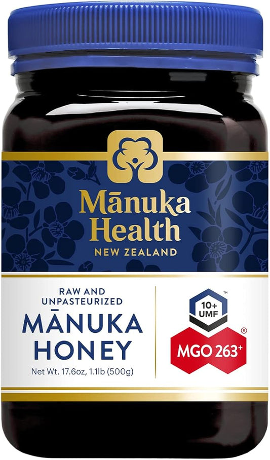 Manuka Health UMF 10+/MGO 263+ Manuka Honey (500g/17.6oz), Superfood, Authentic Raw Honey from New Zealand
