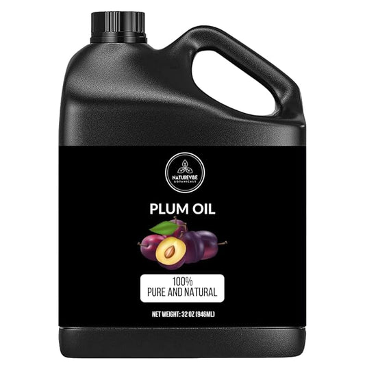 Naturevibe Botanicals Plum Oil 32 Ounces | 100% Pure and Natural | Great for Skin Care and Hair Care