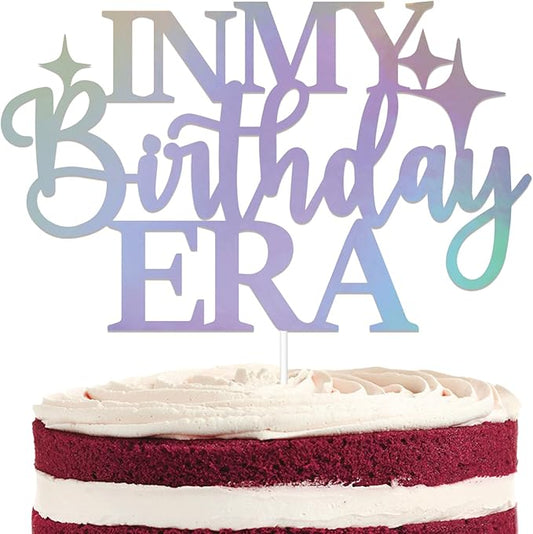 In My Birthday Era Cake Topper, Girls Birthday Party Decorations, Happy Birthday Cake Decorations Holographic
