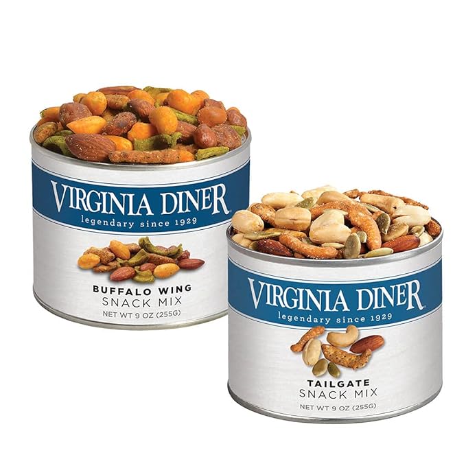 Virginia Diner Snack Mix Duo Gift Set (Buffalo Wing Snack Mix and Tailgate Snack Mix), 2 total 9 ounce cans