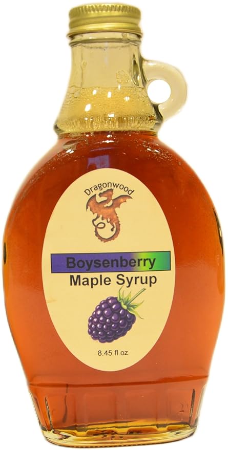 Boysenberry Maple Syrup - For Pancakes and Waffles ??Made With Pure Maple Syrup And Natural Flavor - By Dragonwood (8 fl oz)