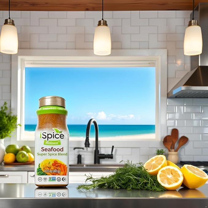 iSpice Blend| Seafood Seasoning | 14.22 oz | Mixed Spice & Seasoning | Bulk Size | Halal | Kosher