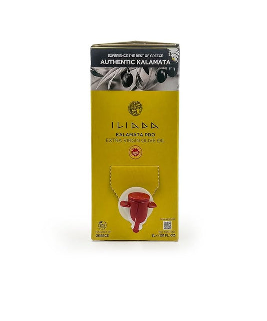 Iliada Kalamata PDO Extra Virgin Olive Oil Bag in a Box, 3Lt | Multi-Awarded | Single Region 100%
