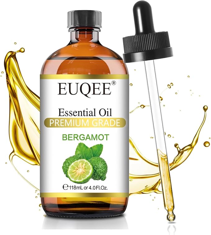 Bergamot Essential Oil 118ml Pure Bergamot Oil for Aromatherapy, Diffuser, Sopa Candle Making, Large Bottle with Gift Box -4 fl.oz