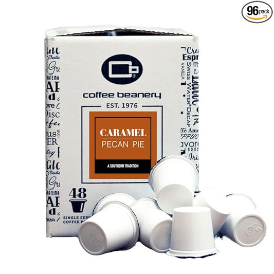 Caramel Pecan Pie Coffee Pods by Coffee Beanery | 96ct Bulk Flavored Coffee Pods Medium Roast Coffee