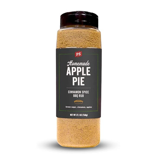 PS Seasoning Apple Pie Rub- Sweet & Smoky Cinnamon BBQ Seasoning for Smoking, Grilling, Baking- Buttery Apple Cinnamon Dry BBQ Rubs and Spices for Grilling Pork Chops, Ribs, Tenderloin, Turkey, 27.1oz