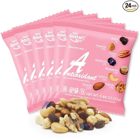 Daily Gourmet Nuts - Unsalted Mixed Nuts Snack Packs/Individually Wrapped Snacks/Nut Snacks/No Peanuts/Healthy Trail Mix Individual Packs/Deluxe Assorted Snacks