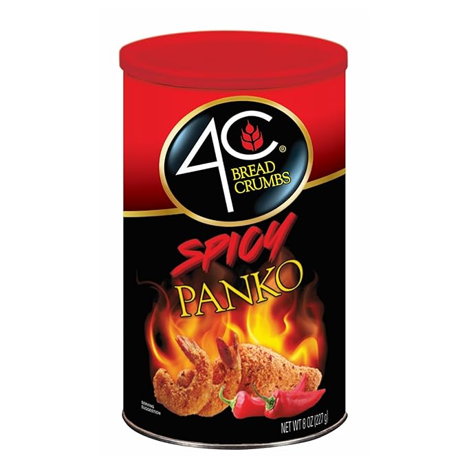4C Premium Spicy Bread Crumbs, Spicy Panko Plain 1 Pack, Flavorful Crispy Crunchy, Value Pack (8 Ounce)
