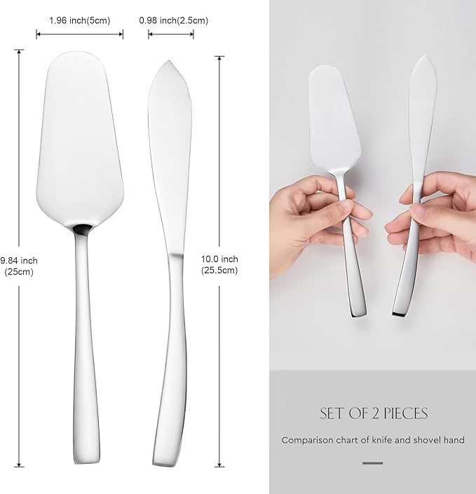 AW BRIDAL Silver Cake Cutting Set for Wedding Stainless Steel Cake Cutter Pie Server for Birthday Parties Bridal Shower Anniversary Wedding Gifts for Couples