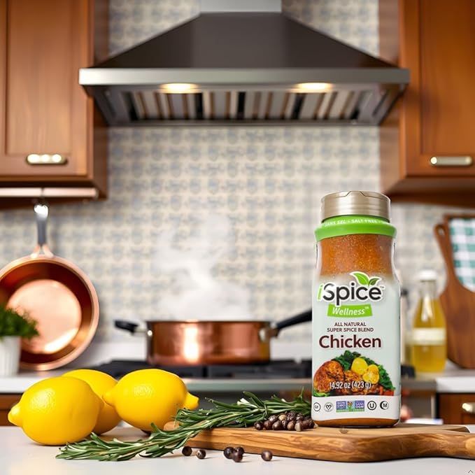 iSpice Blend| Chicken Seasoning | 14.92 oz | Mixed Spice & Seasoning | Bulk Size | Halal | Kosher