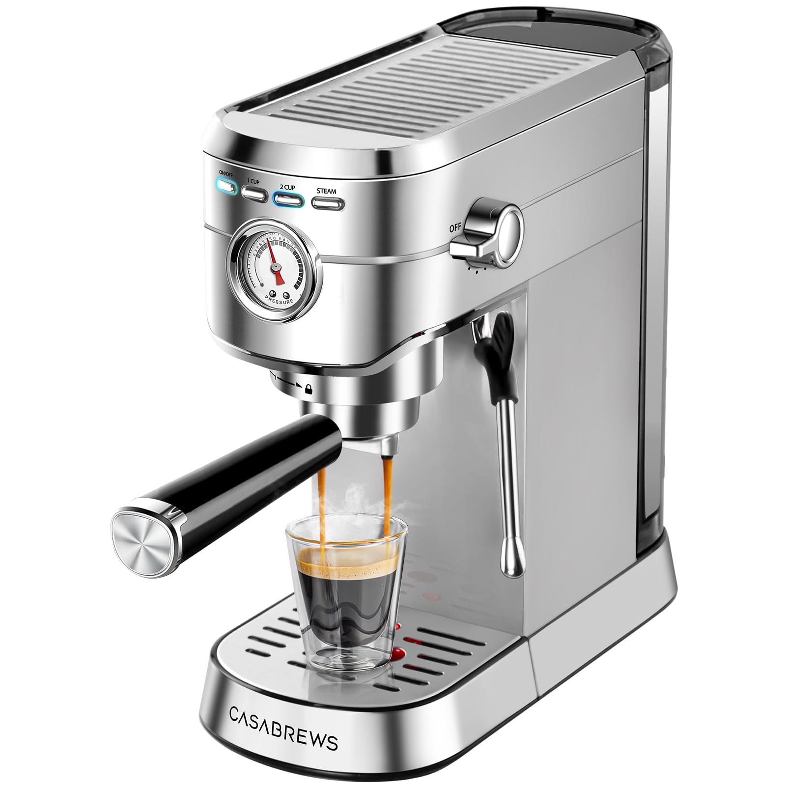 CASABREWS CM5418 Compact Espresso Machine with Milk Frothing Steam Wand