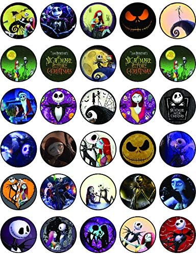 30 Edible Cupcake Toppers ??Spooky Holiday-Inspired Designs Collection | Uncut Edible Icing Sheet Decorations