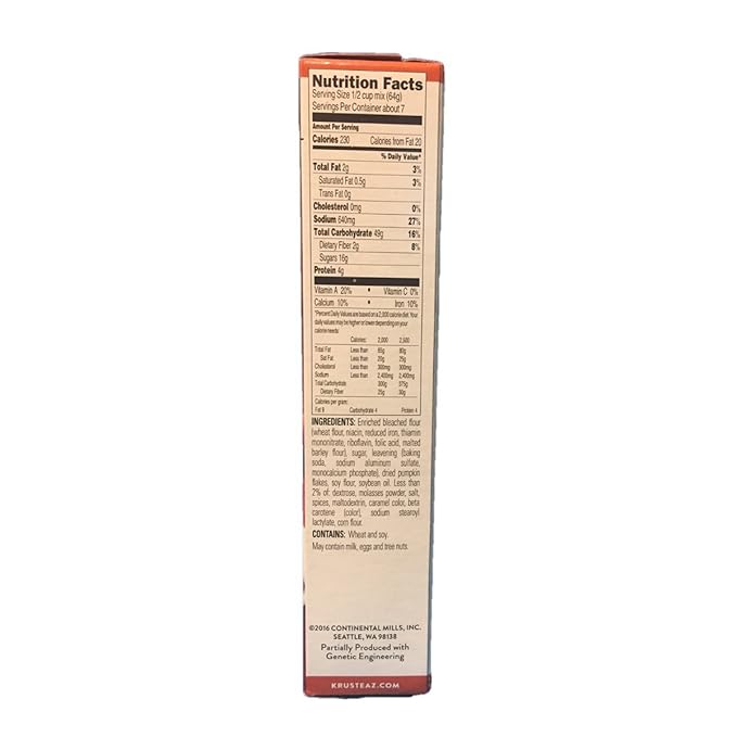 Krusteaz Baking Mix, Pumpkin Spice Complete Pancake Mix, Light & Fluffy, Made with Real Pumpkin & No Artificial Flavors or Preservatives, 16 OZ Box (Pack of 2)