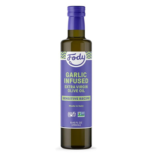 Fody Foods Garlic Infused Extra Virgin Olive Oil, 8.45 Oz, Low FODMAP Certified, Gut & IBS